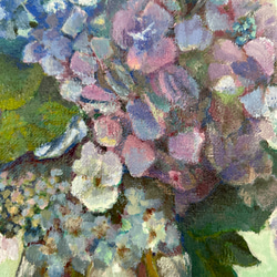 アジサイ」アクリル画 キャンバスF4 原画 一点限り 花の絵 送料無料