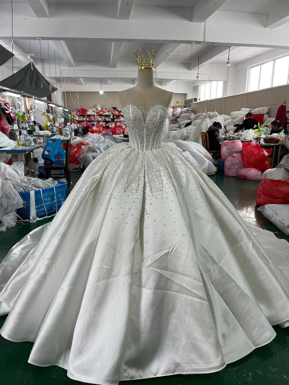 美品！パール付き 優雅 プリンセスライン 編み上げ ビスチェ vネック 