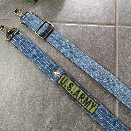 №742【DENIM Remake SHOLDER♥】デニムストラップスマホストラップ