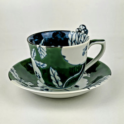 赤絵手 柘榴文様 一閑人蕎麦猪口（赤・一閑人は緑） 【陶祥窯・有田焼