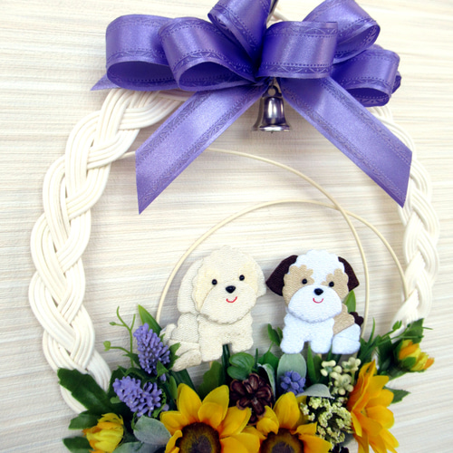 クリスマス⭐リース  シーズー シーズーグッズクリスマスリース 犬好きプレゼント｜アトリエ花倶楽部