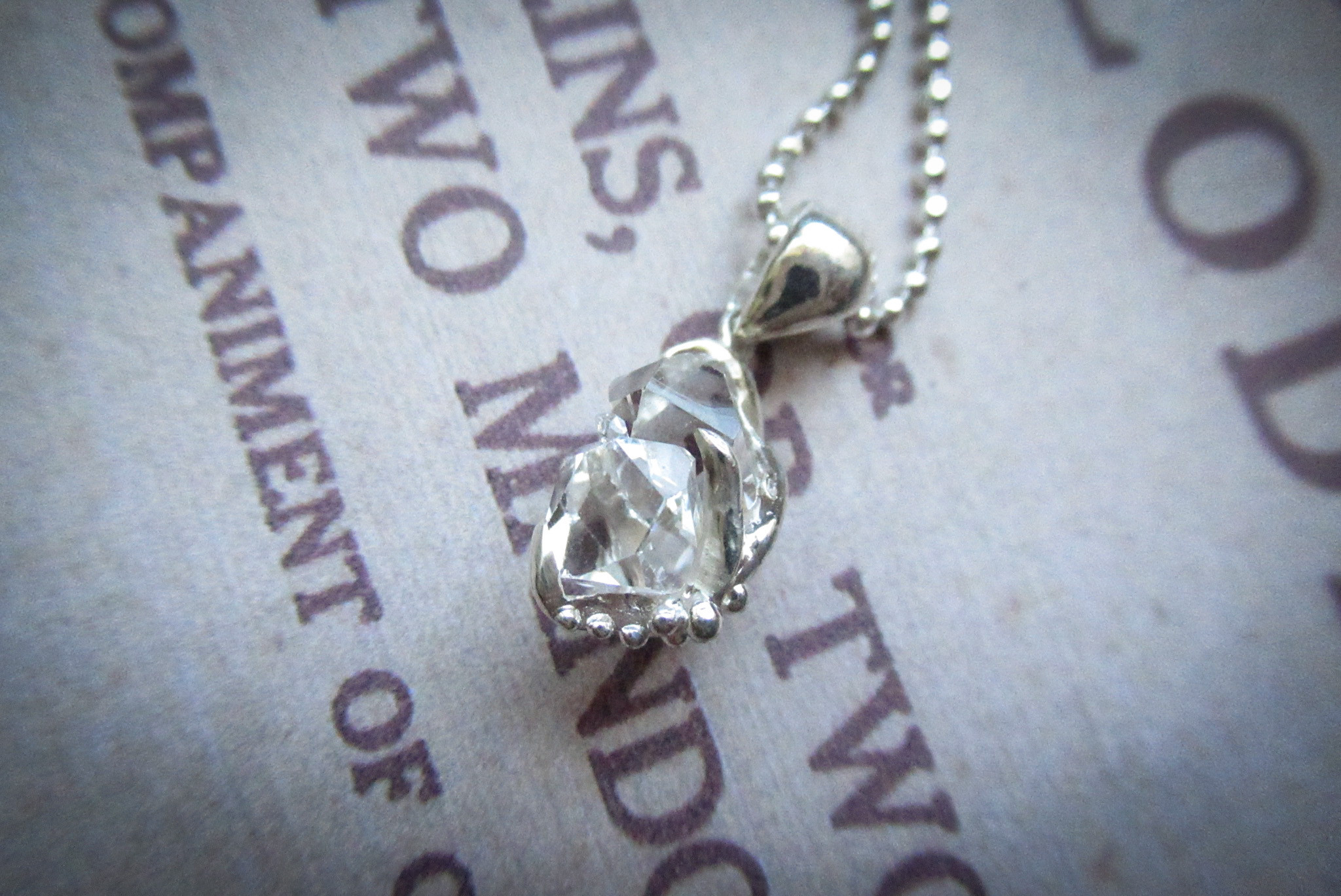 Only One ツインハーキマーダイヤモンドネックレス  -水草/7-