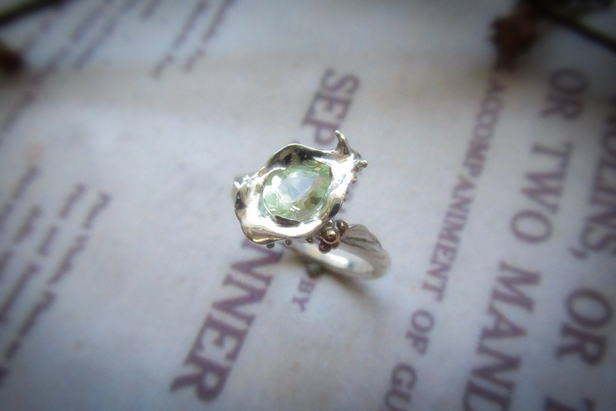 希少石ジュエリー Only One モンテブラサイトリング -トカラミドリガイ-