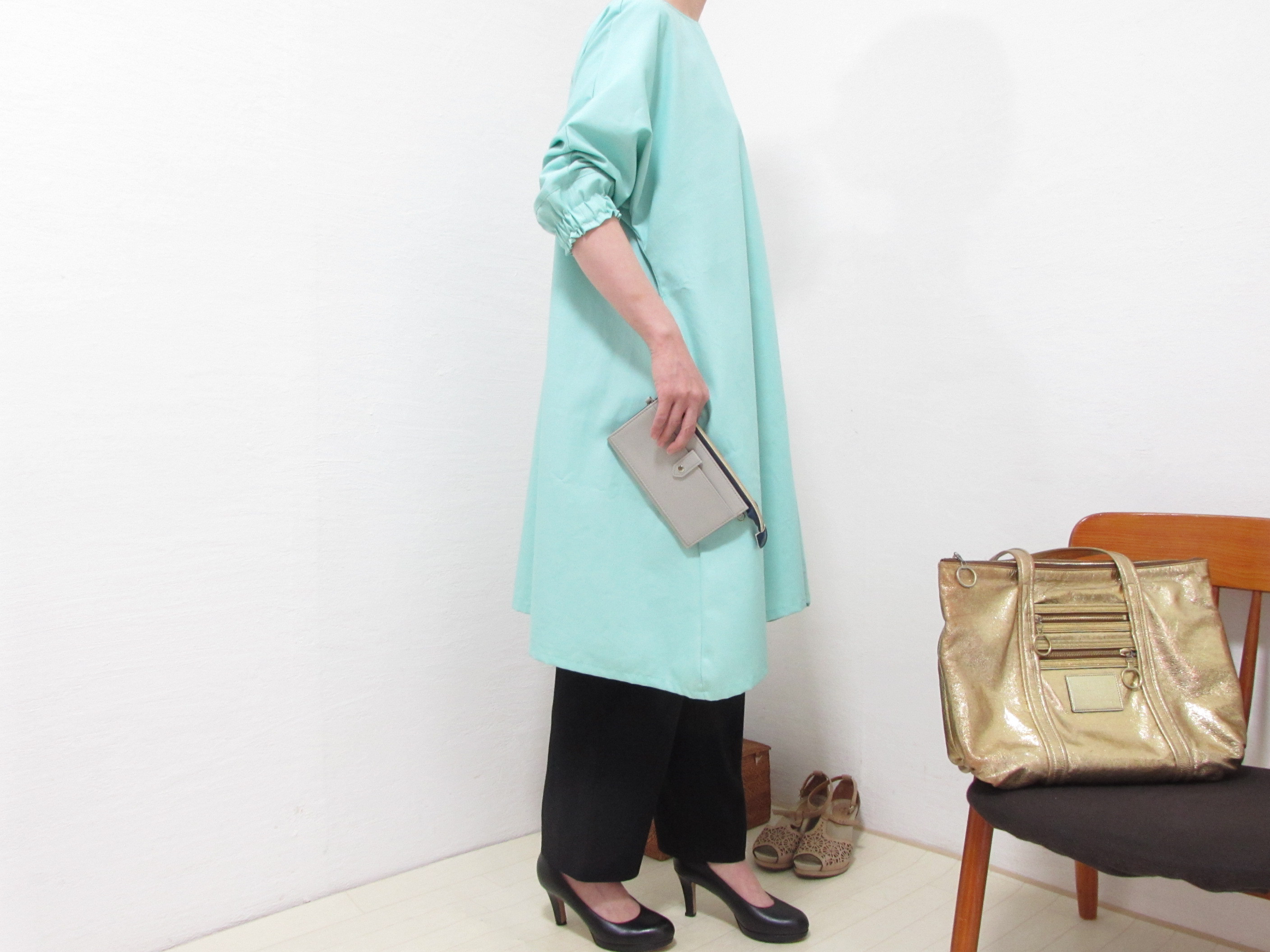 2890心地よいミントの風が吹くAラインワンピース