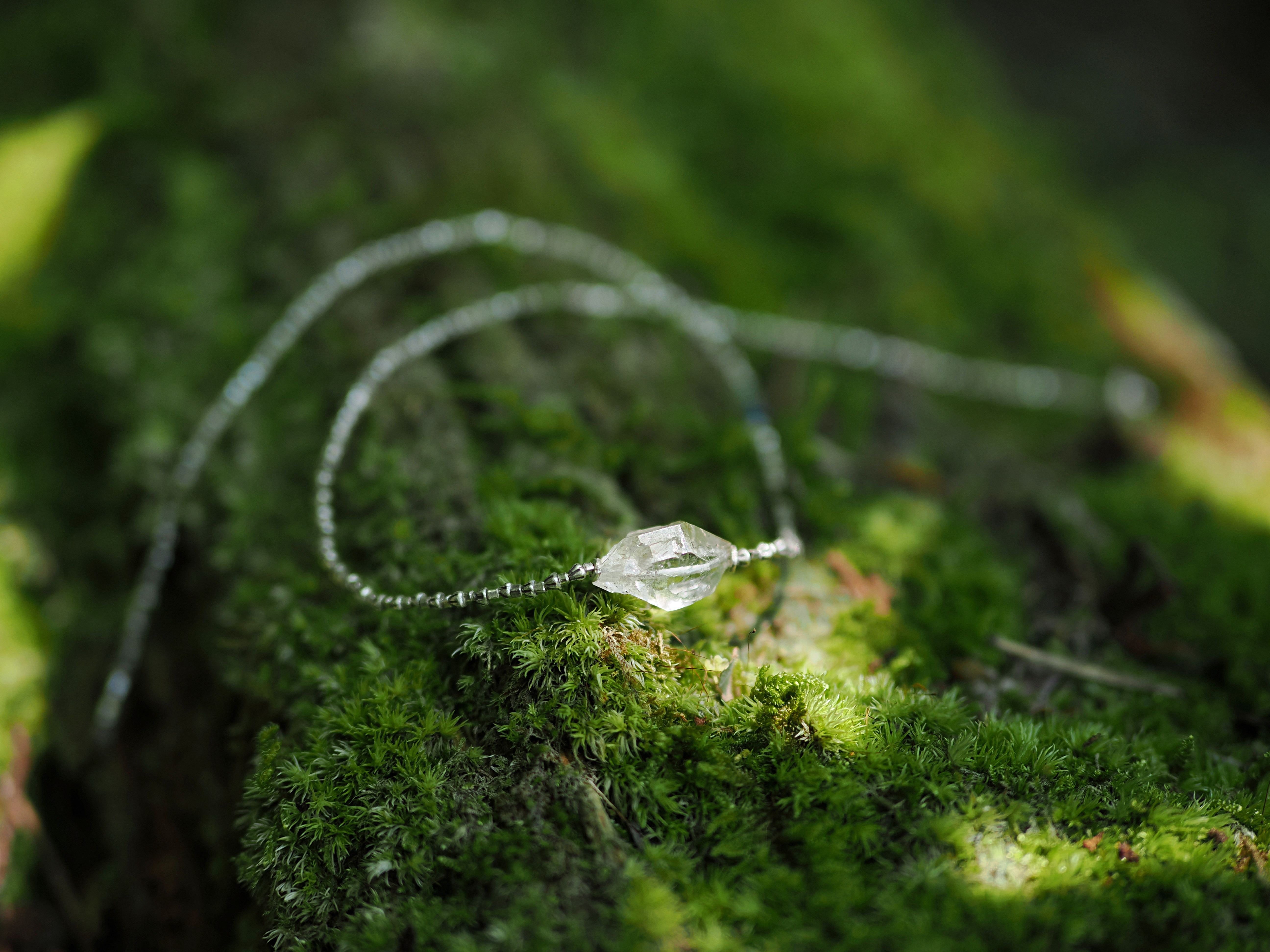 -Herkimer diamond- silver choker