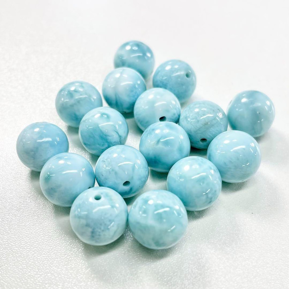 t160 天然石ラリマー 丸玉 ラウンド 2個11mm 水色 ブルーペクトライト