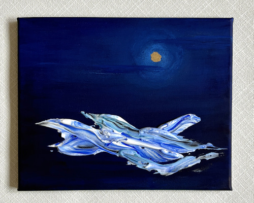 月と波 テクスチャーアート 立体・オブジェ yuko_flor_art 通販