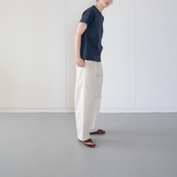 twill cotton linen/tack pants/pearled ivory/size1.2 7枚目の画像