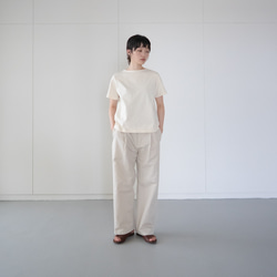 twill cotton linen/tack pants/pearled ivory/size1.2 1枚目の画像