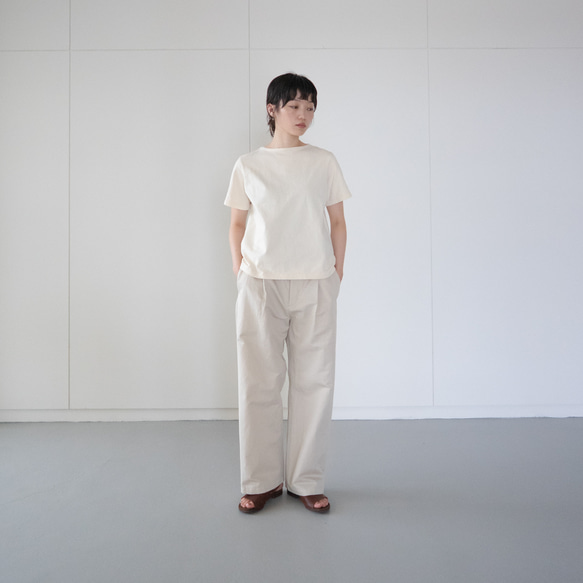 twill cotton linen/tack pants/pearled ivory/size1.2 1枚目の画像
