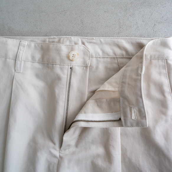 twill cotton linen/tack pants/pearled ivory/size1.2 15枚目の画像