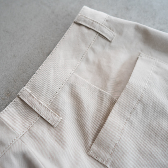 twill cotton linen/tack pants/pearled ivory/size1.2 17枚目の画像