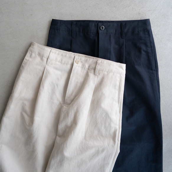 twill cotton linen/tack pants/pearled ivory/size1.2 13枚目の画像