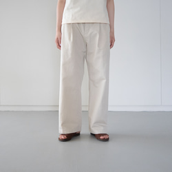twill cotton linen/tack pants/pearled ivory/size1.2 2枚目の画像