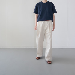 twill cotton linen/tack pants/pearled ivory/size1.2 6枚目の画像