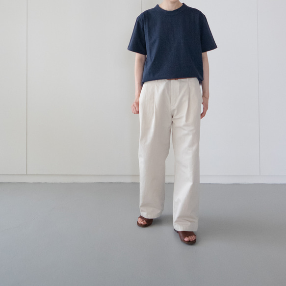 twill cotton linen/tack pants/pearled ivory/size1.2 6枚目の画像