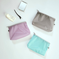 撥水ナイロンのちょうどいいサイズのポーチ│旅行　アウトドアに　コーデュラナイロン│パープル　ブルー　グレー 10枚目の画像