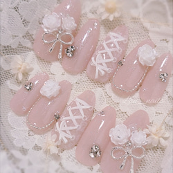 ワンホン お花パールネイル ネイルチップ（つけ爪） twii*＊lau nails