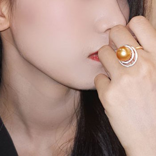 La Corser】輸入 10-13mm 南洋ゴールドパールリング 18Kゴールド