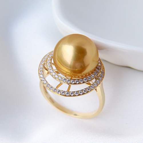 La Corser】輸入 10-13mm 南洋ゴールドパールリング 18Kゴールド