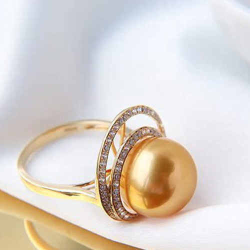 La Corser】輸入 10-13mm 南洋ゴールドパールリング 18Kゴールド