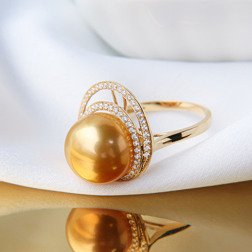 La Corser】輸入 10-13mm 南洋ゴールドパールリング 18Kゴールド