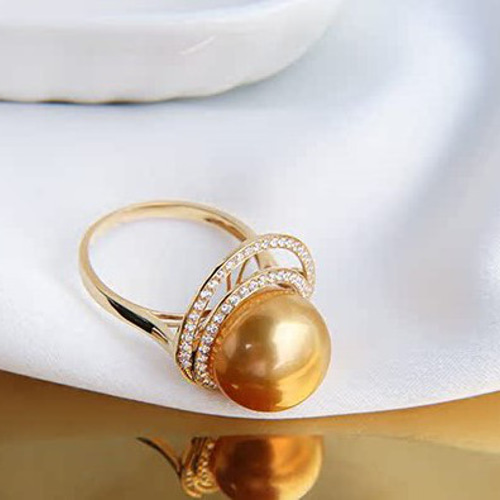 La Corser】輸入 10-13mm 南洋ゴールドパールリング 18Kゴールド