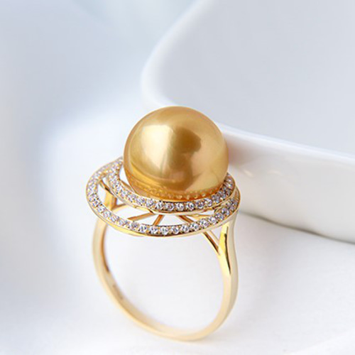 La Corser】輸入 10-13mm 南洋ゴールドパールリング 18Kゴールド