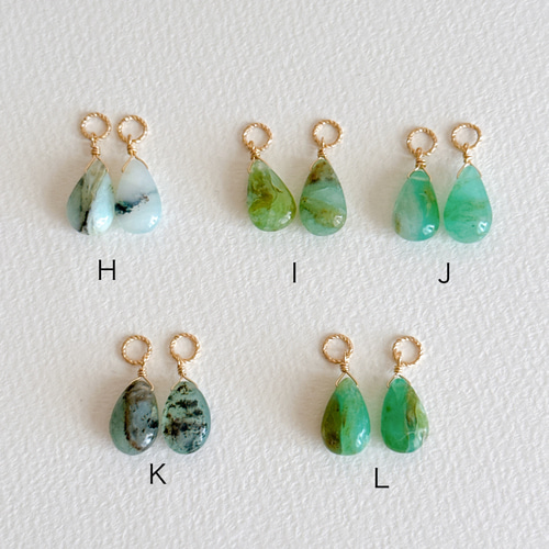 希少 大粒ペルーブルーオパール シンプルピアス ブルーオパール