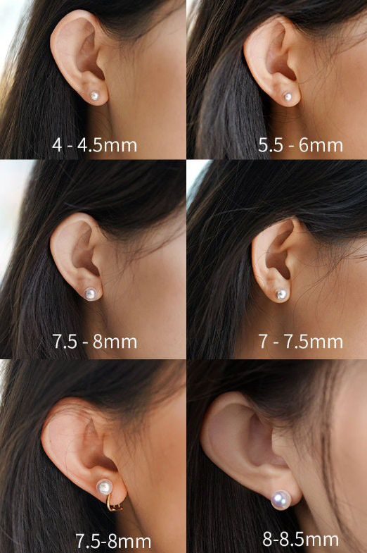 【La Corser】日本製 6-9.5mm 天然海水アコヤ真珠ピアス 18Kゴールドピアス ロングデザイン 女神級の強い光 丸