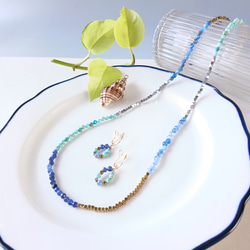 ·*選べる夏の福袋*·夏のネックレス＆イヤリングセット/サージカルステンレス/天然石/ひんやりセット2025/c022 2枚目の画像
