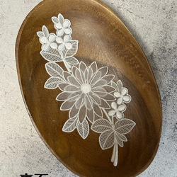 立体オーガンジーモチーフレース ◆ ボタニカル柄 ◆ 1組(2枚) ◆ 日本製 ◆ M-lace-No,219 6枚目の画像