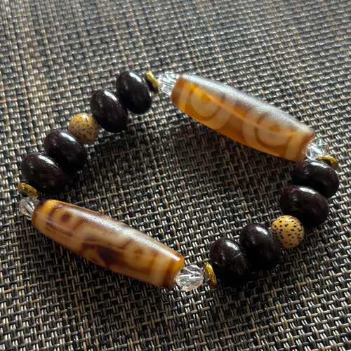 特別出品 開光 九眼天珠×三眼天珠 ブレスレット dzi ＊ ΚΑйON ＊ 通販