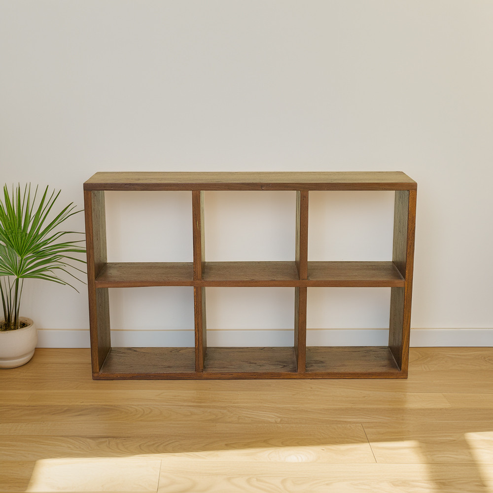 6ボックスオープンラック | 天然木チーク家具 古材家具 一点物 / JW-0103