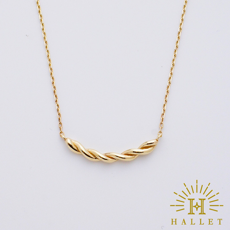 K10/K18 ゴールドロープネックレス ツイスト ネックレス ラインネックレス 華奢  nk_rop