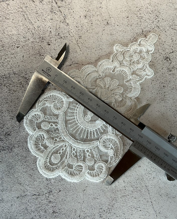 チュールモチーフレース ◆ 日本製 ◆ ダマスク柄 ◆ 1枚 ◆ M-lace-No,221 7枚目の画像