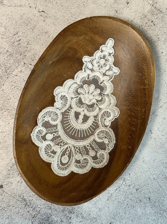 チュールモチーフレース ◆ 日本製 ◆ ダマスク柄 ◆ 1枚 ◆ M-lace-No,221 8枚目の画像