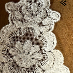 チュールモチーフレース ◆ 日本製 ◆ ダマスク柄 ◆ 1枚 ◆ M-lace-No,221 9枚目の画像