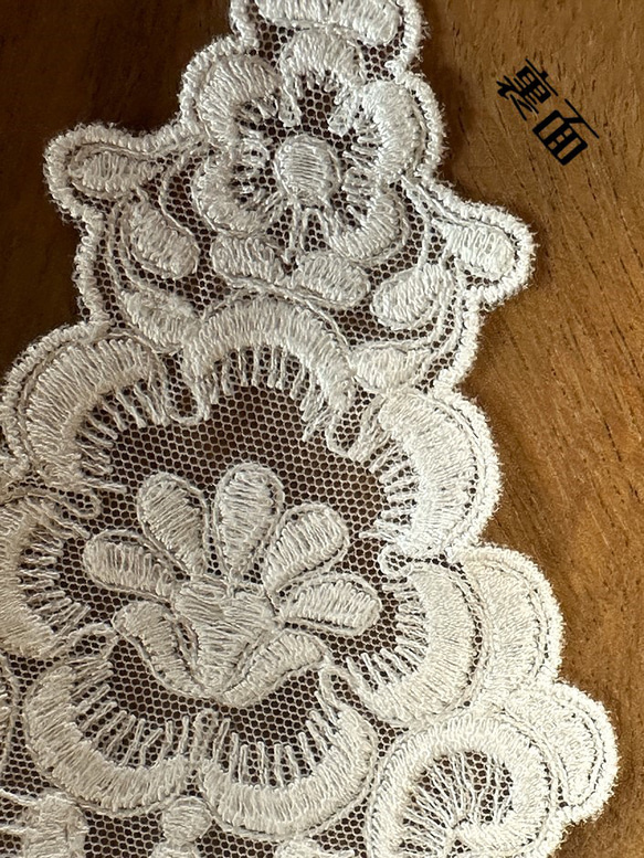 チュールモチーフレース ◆ 日本製 ◆ ダマスク柄 ◆ 1枚 ◆ M-lace-No,221 9枚目の画像