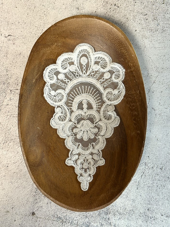 チュールモチーフレース ◆ 日本製 ◆ ダマスク柄 ◆ 1枚 ◆ M-lace-No,221 5枚目の画像