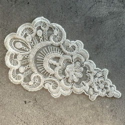 チュールモチーフレース ◆ 日本製 ◆ ダマスク柄 ◆ 1枚 ◆ M-lace-No,221 3枚目の画像