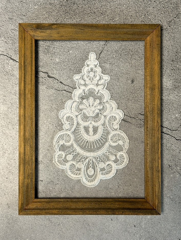 チュールモチーフレース ◆ 日本製 ◆ ダマスク柄 ◆ 1枚 ◆ M-lace-No,221 1枚目の画像