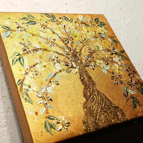 風水開運絵画◆金箔　輝く招財樹　幸せの木　ウェルカムゴールド　幸せの木　金の 風水開運絵画◇金箔 輝く招財樹 幸せの木 ウェルカムゴールド 金