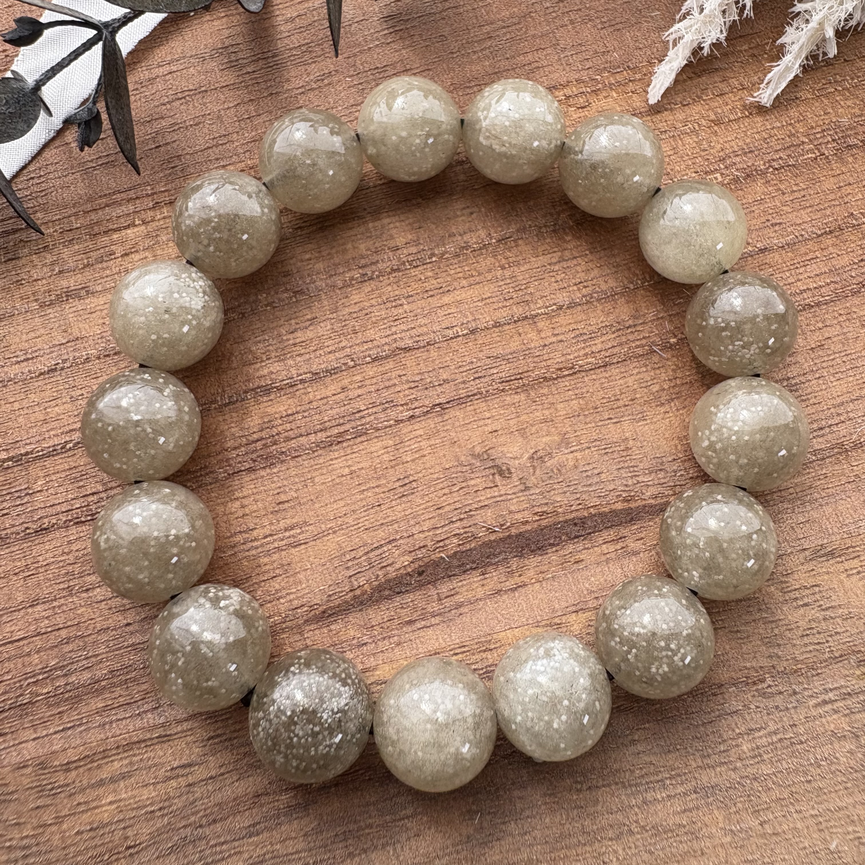 鑑別書付【希少】ブラックリビアングラスブレスレット1846