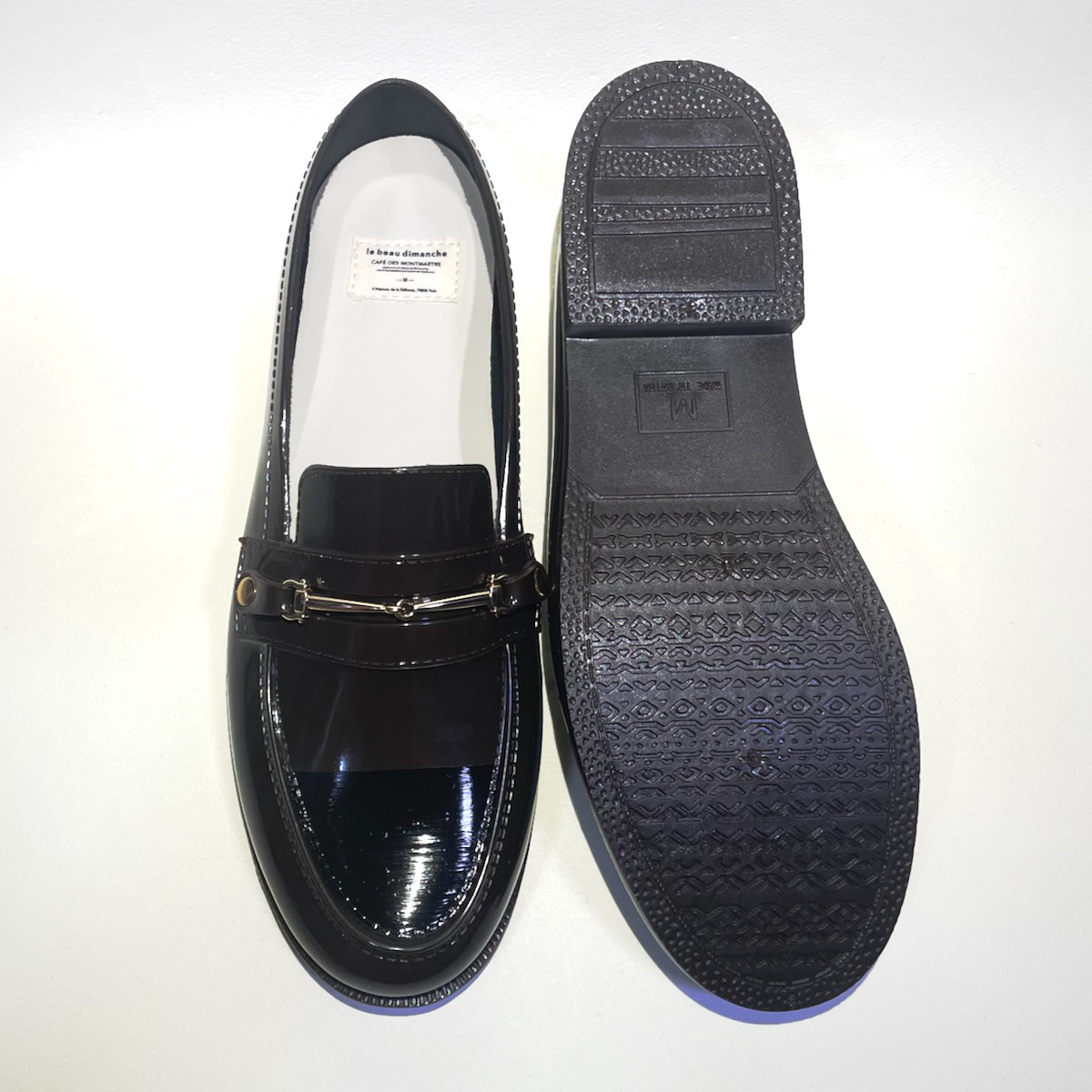 ◆晴雨兼用◆ バイカラービットローファー (ダークブラウン x エナメルブラックetc) 22.0cm〜25.5cm