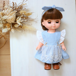 asuceaページ　メルちゃん服　ソランちゃん服 26cmドール服 ぬいぐるみ服 ミントの花柄水着上下セット ソラン