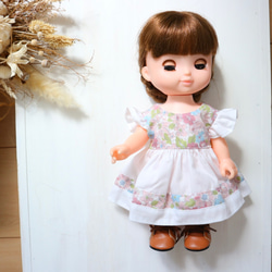 26cmドール服 ぬいぐるみ服 ミントの花柄水着上下セット ソラン