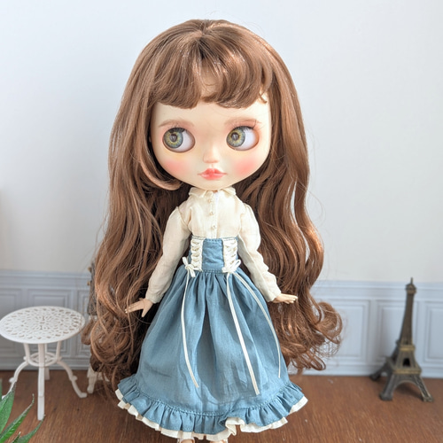 1365※単品※ブルーのコルセットスカート※ブライスアウトフィット※1/6