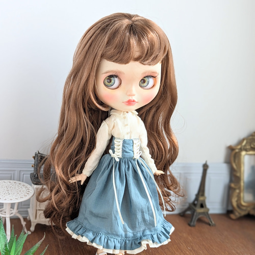 1365※単品※ブルーのコルセットスカート※ブライスアウトフィット※1/6