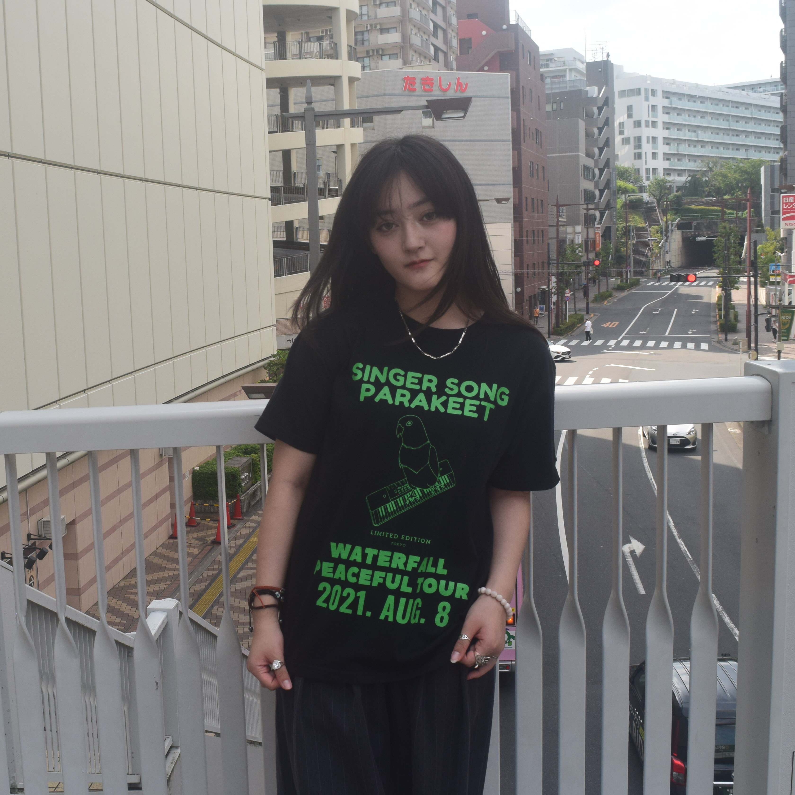 インコツアーTシャツ「インコピアノ/シンセサイザー」 ブラック XLサイズ WATERFALLオリジナル商品